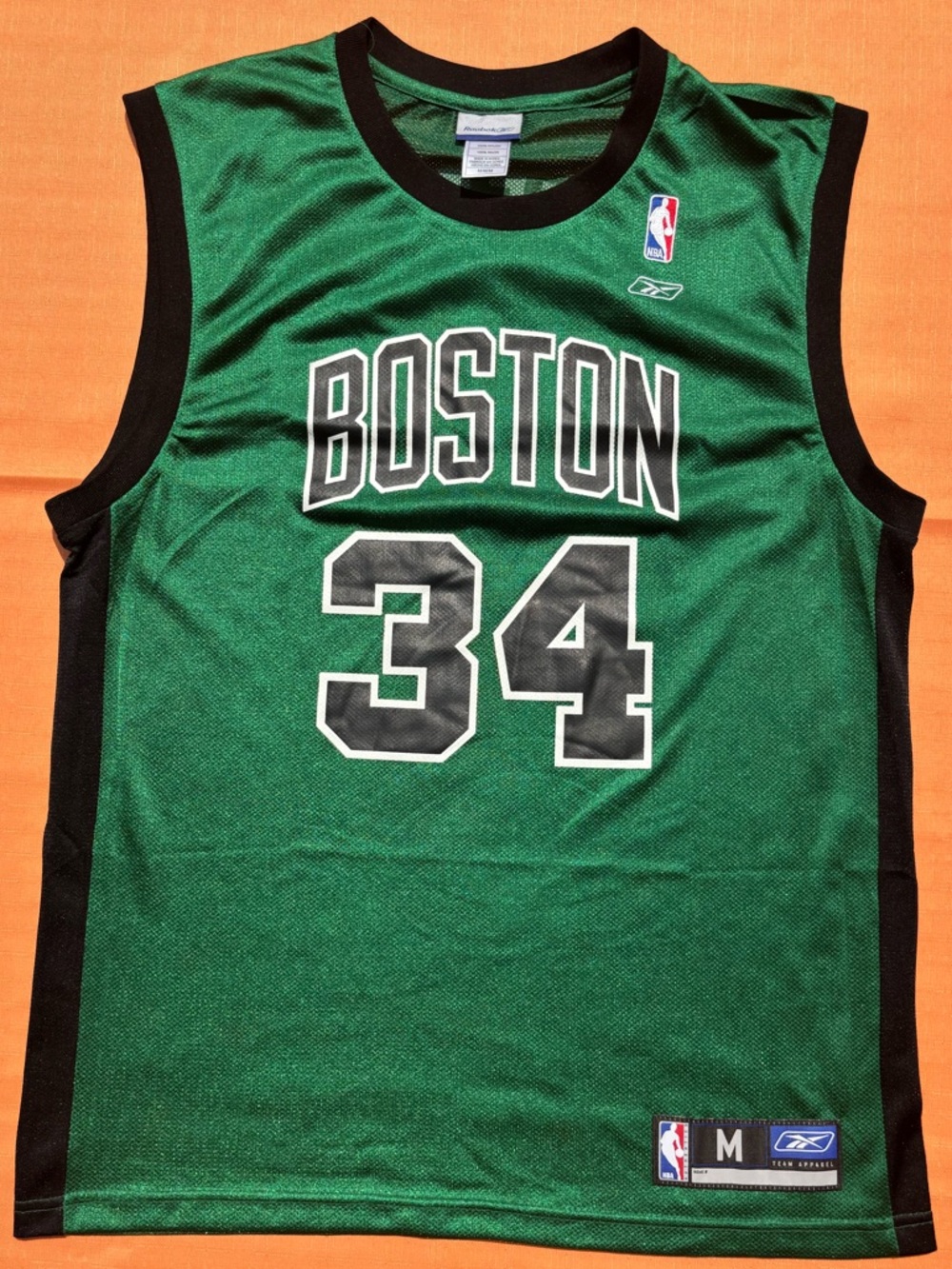 Reebok Green and Black Boston Celtics Paul Pierce #34 Basketball Jersey